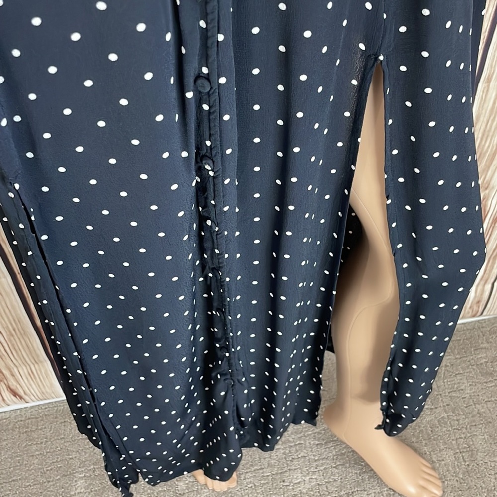 Miss Selfridge Black Dress w/White Polka Dots - Size 10 - Picture 4 of 7
